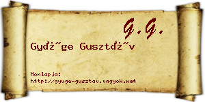 Gyüge Gusztáv névjegykártya